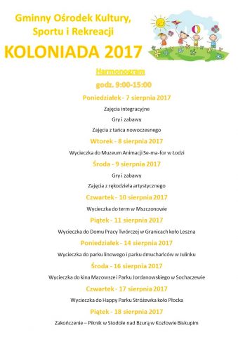 Nowa Sucha_harmonogram_koloniady_goksir_2017