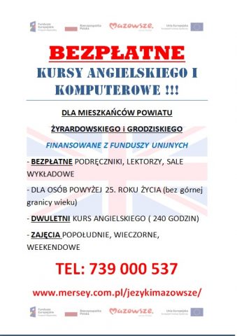 plakat_ kursy angielskieo i komputerowe
