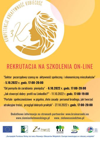 Plakat rekrutacja szkolenia on-line 3k